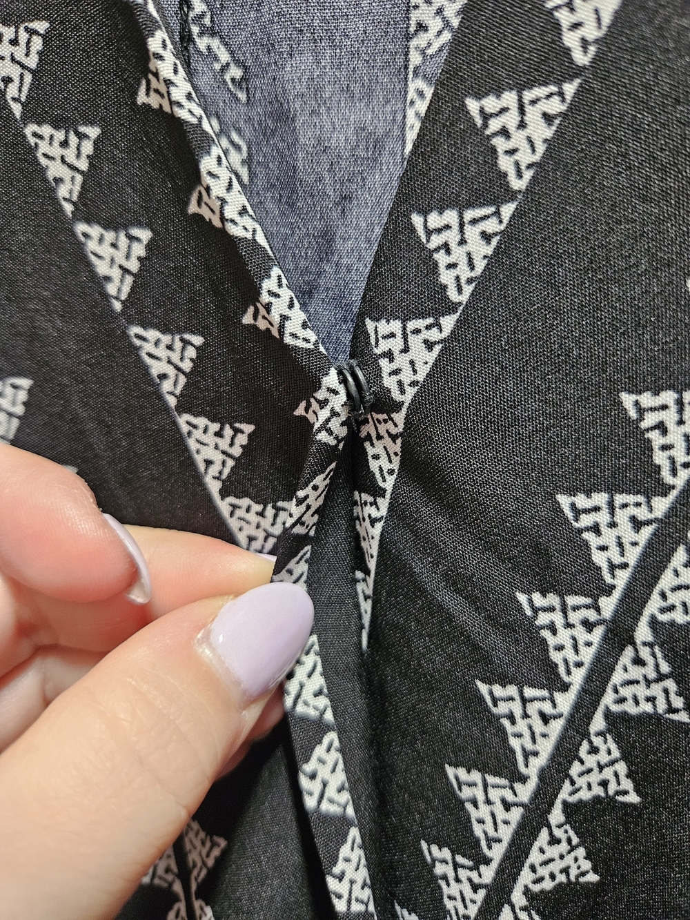 Black & White V-Neck Boho Maxi Dress - Picture 6 of 8
